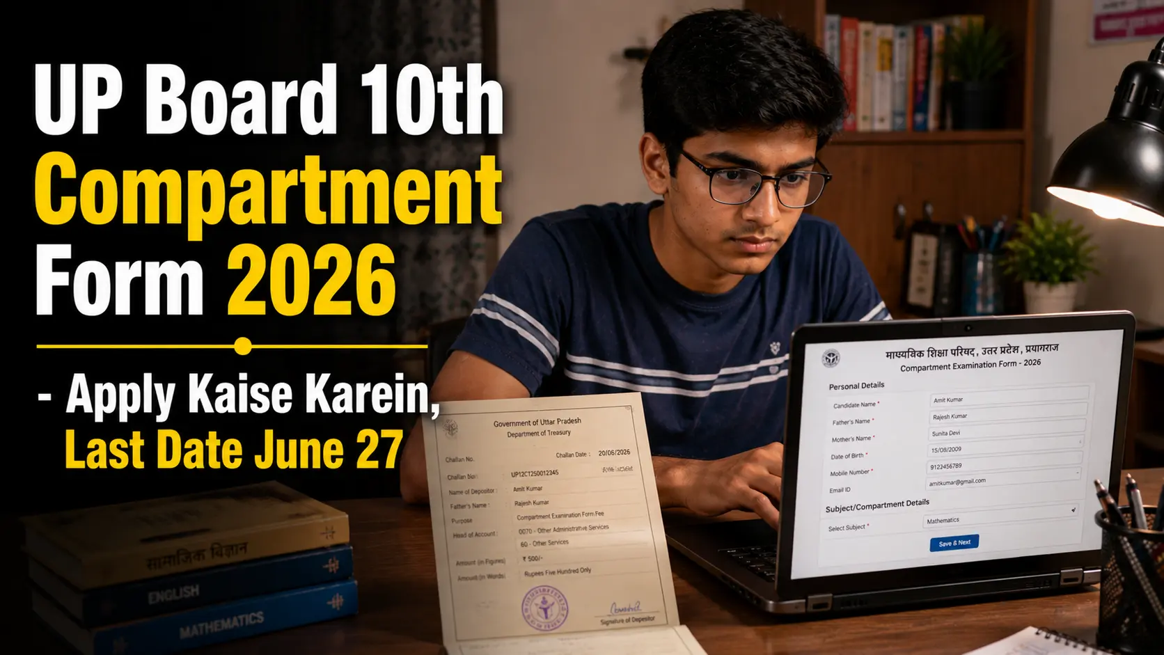 UP Board 10th Compartment Form 2026 – compartment.upmsp.edu.in Par Apply Kaise Karein, Last Date June 27