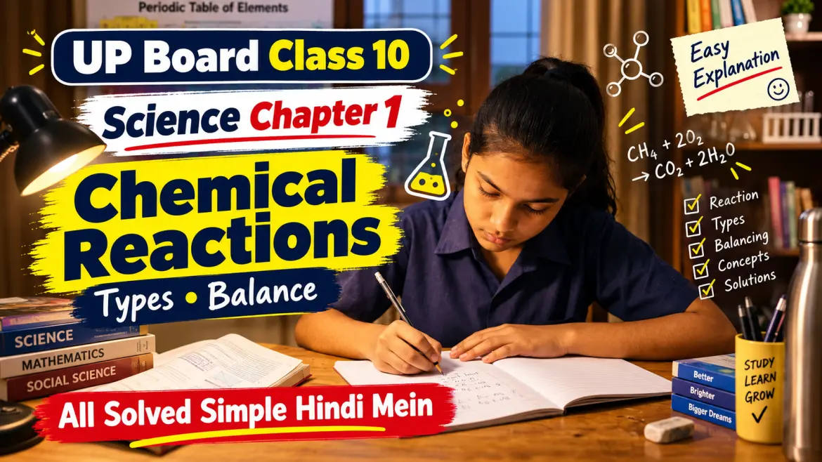 UP Board Class 10 Science Chapter 1: Chemical Reactions: Types, Balance All, Solved, Simple Hindi Mein