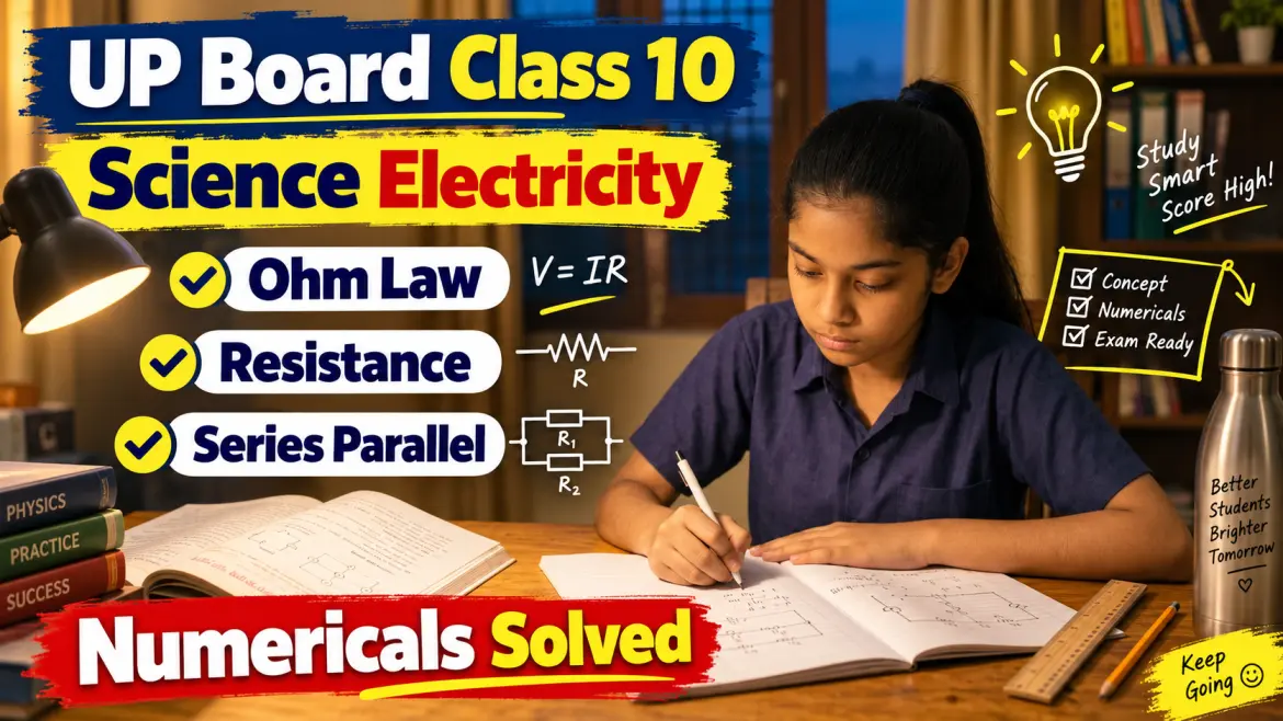 UP Board Class 10 Science Electricity: Ohm’s Law, Resistance, Series, Parallel, Numericals Solved
