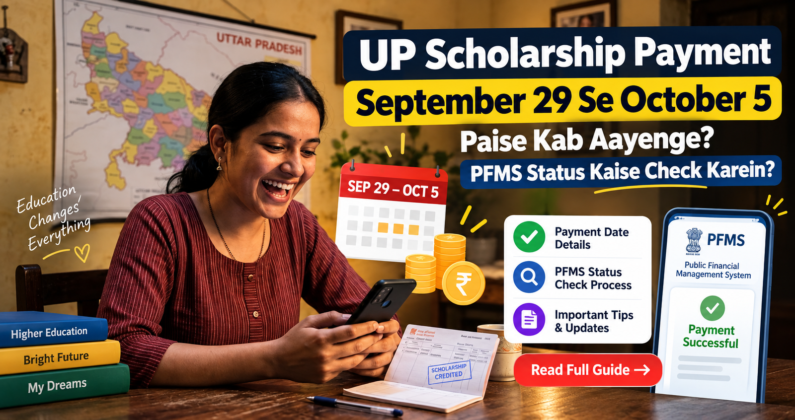 UP Scholarship Payment September 29 Se October 5 – Paise Kab Aayenge, PFMS Status Kaise Check Karein